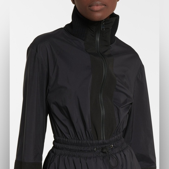 Moncler High-Neck Nylon Dress Black Long-Sleeve Size 42 - Picture 3 of 16